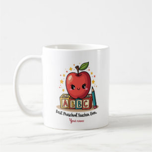Taza De Café Diseño de Apple para profesores de café editable