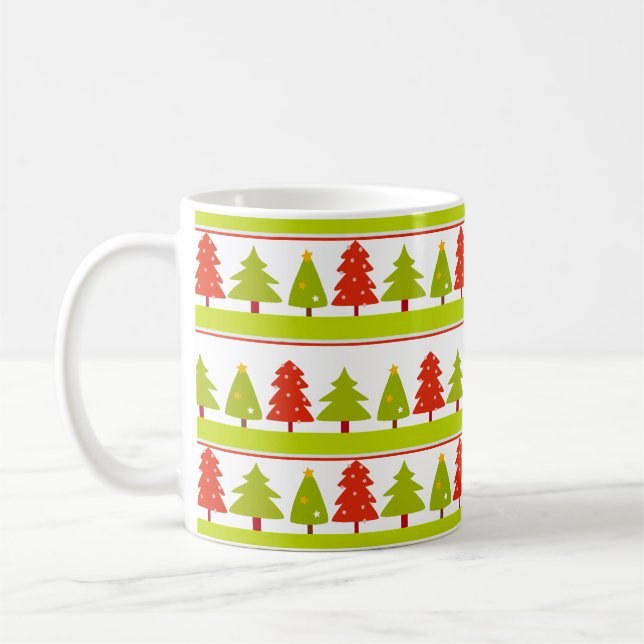 Taza De Café Diseño de árboles de navidad de peluca (Izquierda)