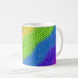 Taza De Café Diseño de arco iris abstracto de mosaico -