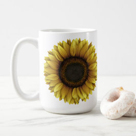 Taza De Café Diseño de arte botánico Vivid Sunflower