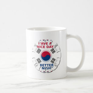 Taza De Café Diseño de arte de bandera coreana alegre "Que teng