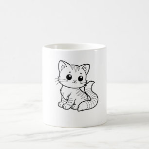 TAZA DE CAFÉ DISEÑO DE ARTE DE CUTE CAT