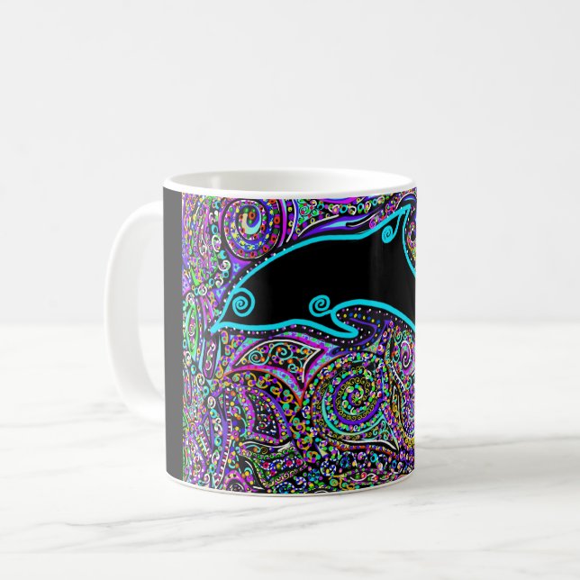Taza De Café Diseño de Arte de Delfín (Anverso izquierdo)