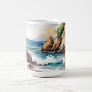 Taza De Café Diseño de arte de fondo de pintura de color de agu