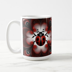Taza De Café Diseño de arte de mariquita abstracta,