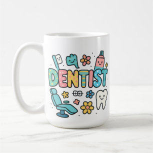 Taza De Café Diseño de Arte de Palabras Dentista Cuta