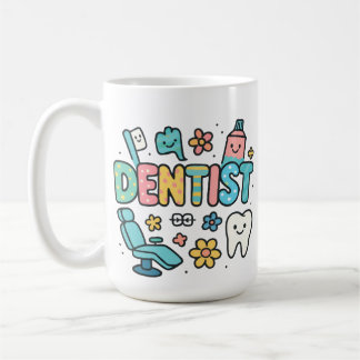 Taza De Café Diseño de Arte de Palabras Dentista Cuta