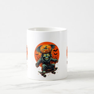 Taza De Café Diseño de arte de Skateboarding Reaper en Hallowee