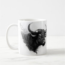 Diseño de arte de toros para Mug