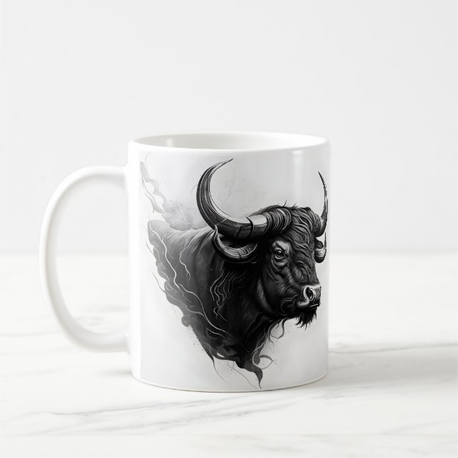 Taza De Café Diseño de arte de toros para Mug (Izquierda)