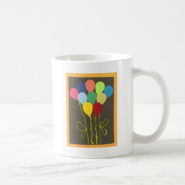 Taza De Café Diseño de arte gráfico de los globos de cumpleaños (Derecha)