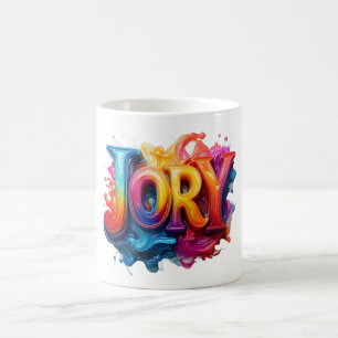 Taza De Café Diseño de arte "JORY" Color Splash