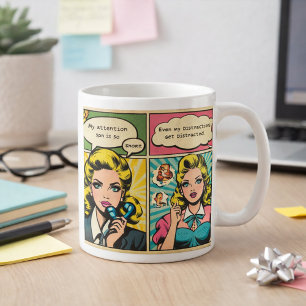 Taza De Café Diseño de Arte Pop de Cómic Retro de Dibujos Anima