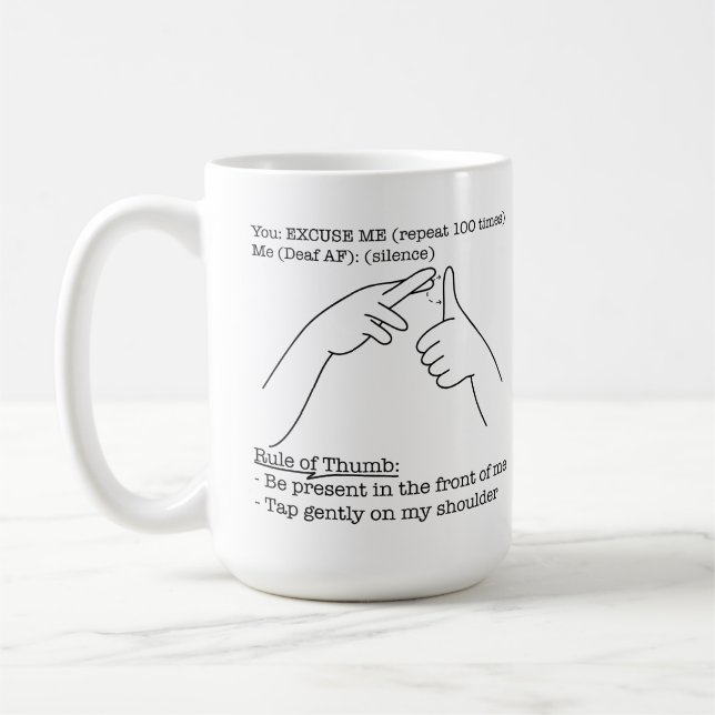Taza De Café Diseño de ASL - Regla general (Izquierda)
