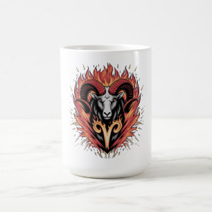 Taza De Café Diseño de astrología zodiacal Aries genial en fueg
