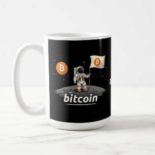 Taza De Café Diseño de Astronauta Bitcoin Crypto Moon BTC