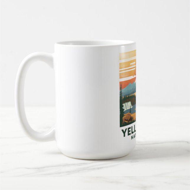 Taza De Café Diseño de aventura del Parque Nacional Yellowstone (Izquierda)