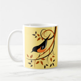 Taza De Café Diseño de aves estilo Baltimore Oriole