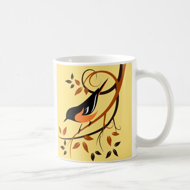 Taza De Café Diseño de aves estilo Baltimore Oriole (Derecha)