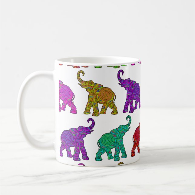 Taza De Café Diseño de baldosas para el patrón Elephant Walk (Izquierda)