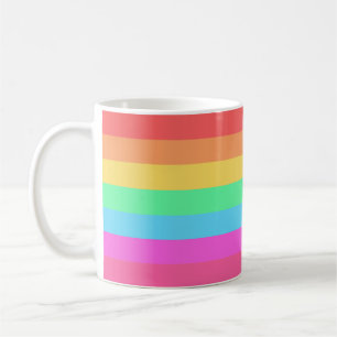 Taza De Café Diseño de bandas de color de arcoiris Pastel
