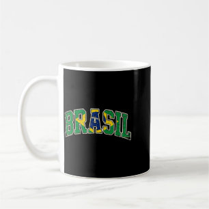 Taza De Café Diseño de bandera brasileña de Brasil para hombres