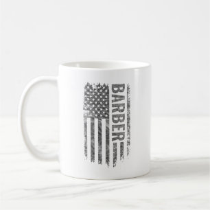 Taza De Café diseño de bandera de EE. UU. desgastada para barbe