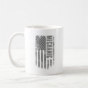 Taza De Café Diseño de bandera de EE. UU. desgastada para mecán