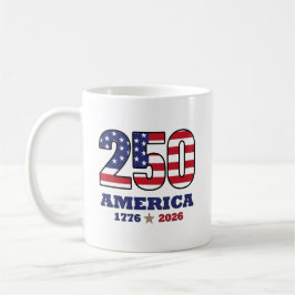 Taza De Café Diseño de bandera patriótica de América 250 | 1776
