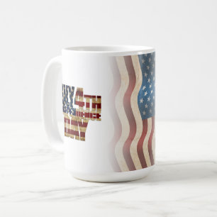 Taza De Café Diseño de bandera patriótica del 4 de julio