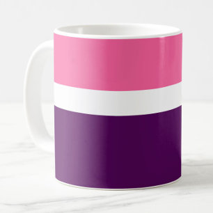 Taza De Café Diseño de bloque de color rosa blanco morado