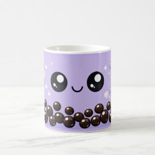 Taza De Café Diseño de Boba Morado Pastel de Bubble Tea Lindo