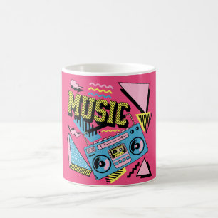 Taza De Café Diseño de boombox de música de estilo retro