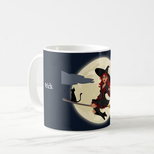 Taza De Café Diseño de brujas Personalizar Halloween (Anverso izquierdo)