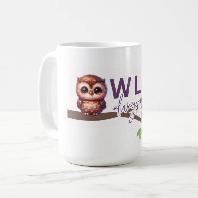 Taza De Café Diseño de búho adorable (Anverso izquierdo)
