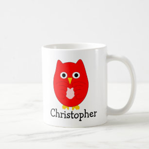Taza De Café Diseño de búho personalizado Red Owl