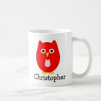 Taza De Café Diseño de búho personalizado Red Owl