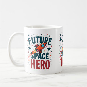 Taza De Café Diseño de buques de cohetes retro para héroe espac