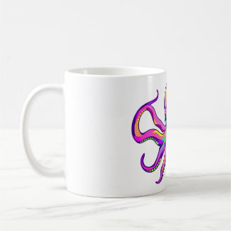 Taza De Café Diseño de cabeza de pulpo psicodélico
