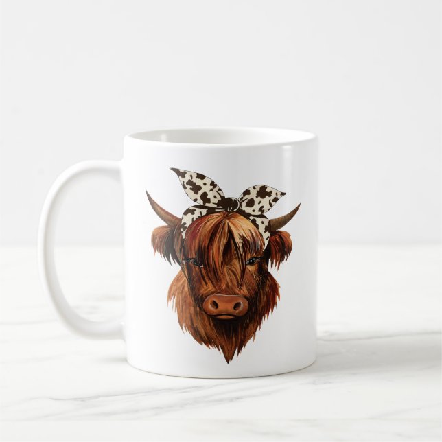 Taza De Café Diseño de cabeza de vaca Highland (Izquierda)