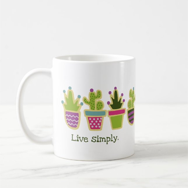Taza De Café Diseño de cactus de corte (Izquierda)