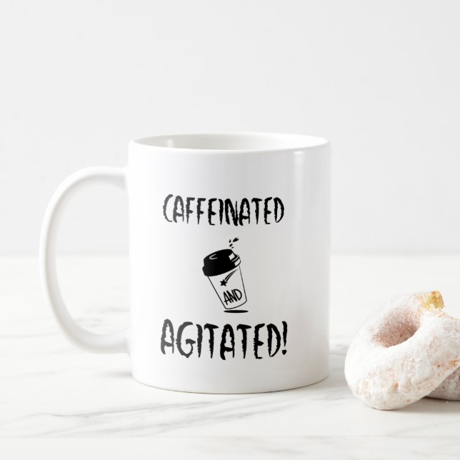Taza De Café Diseño de café divertido y cafeinado (Con donut)