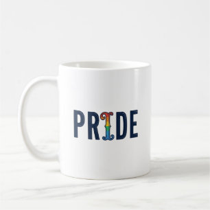 Taza De Café Diseño de camiseta con letras de arcoíris Vintage 