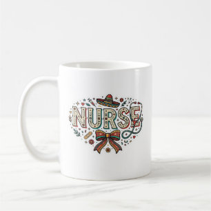 Taza De Café Diseño de camiseta de grabado vintage de enfermera