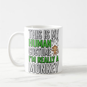 Taza De Café Diseño de camiseta de Halloween de disfraz de mono