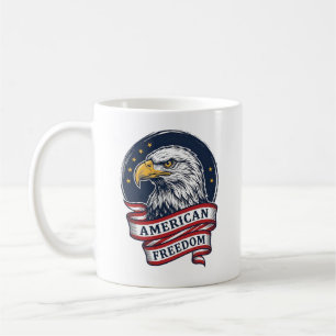 Taza De Café Diseño de camiseta vectorial con cinta patriótica 