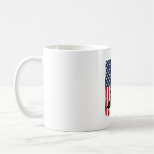 Taza De Café Diseño de camiseta vectorial de bandera americana