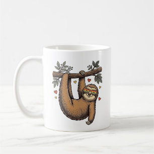 Taza De Café Diseño de camiseta vintage de grabado de perezoso 