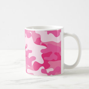 Taza De Café Diseño de camo rosa y blanco