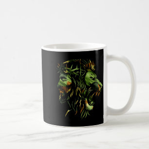Taza De Café Diseño de Camuflaje Corona León Cristiano Jesús Fe